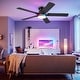 preview thumbnail 32 of 34, Kviflon 46 or 52 Inch Flush Mount Ceiling Fan with Light and Remote,5 Dual Side Blades for Living Room Bedroom Kitchen
