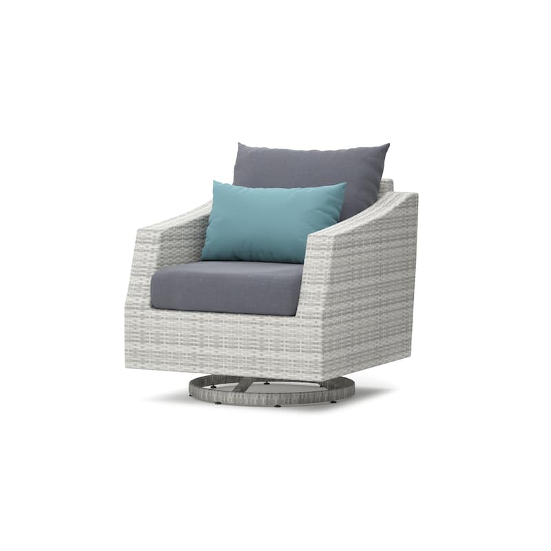 Cannes 5 Piece Aluminum Outdoor Motion Club & Ottoman Set