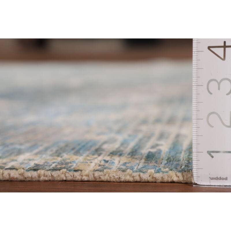 Striped / Abstract Area Rug Hand-Knotted Wool Carpet - 5'6"x 7'8"