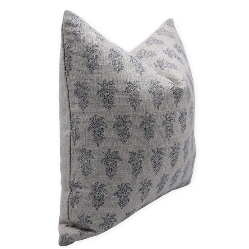 Linen Bohemian Block print pillow Cover - Kjur