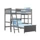 preview thumbnail 16 of 27, Max and Lily L Shaped Twin over Twin Bunk Bed with Bookcase