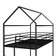 preview thumbnail 4 of 8, Black Twin over Twin Metal Bunk House Bed with Ladder
