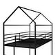 preview thumbnail 4 of 8, Black Twin over Twin Metal Bunk House Beds Frame Built-in Ladder for Kids, Boys and Girls