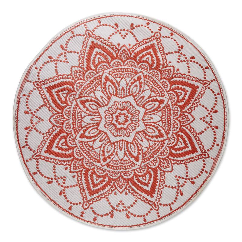 DII Boho Floral Outdoor Rug 5 Ft Round