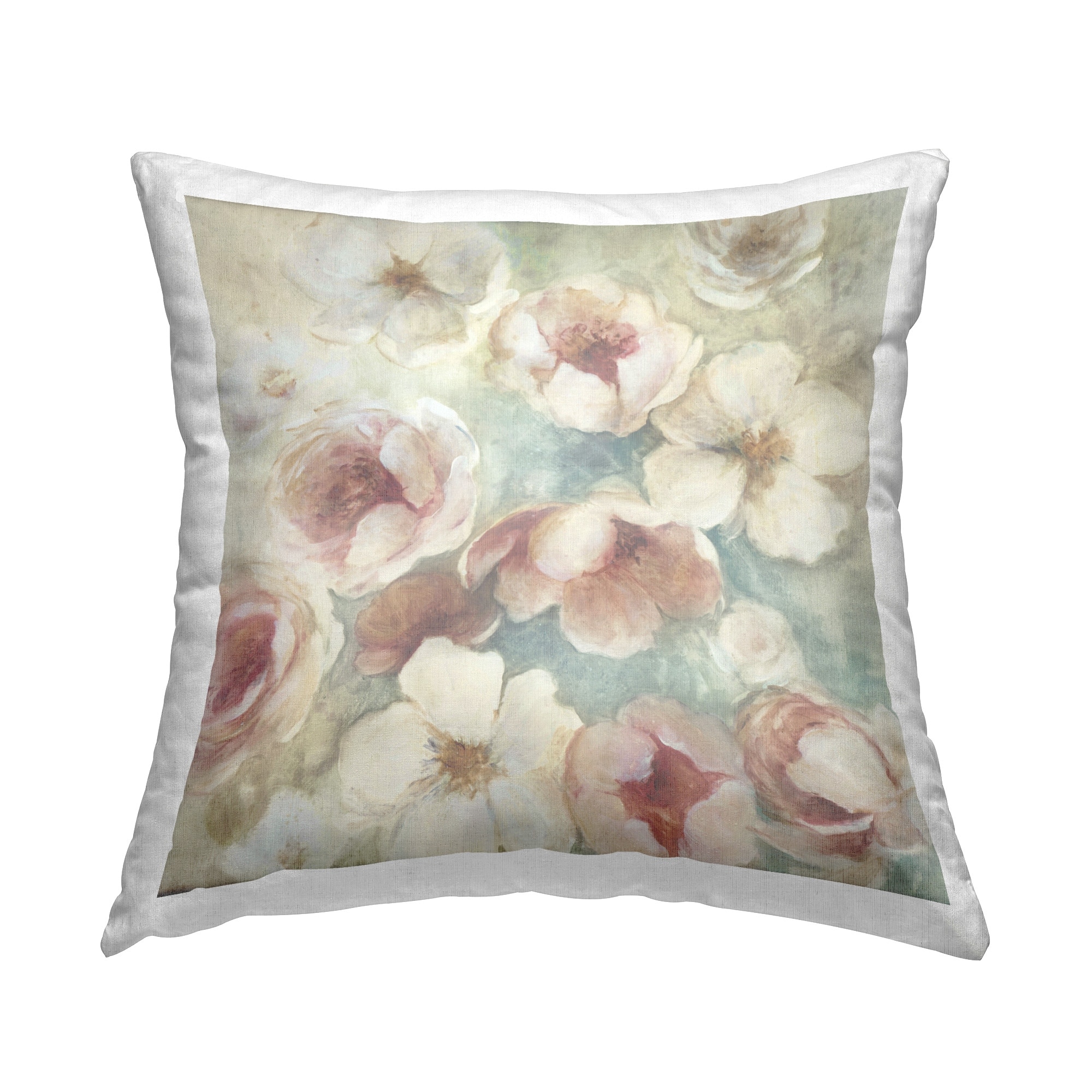 Stupell Rose Mist Pattern Decorative Printed Throw Pillow Design by Carol Robinson