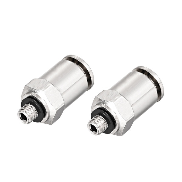 6mm Tube to M5 Push Lock Fitting,Brass Nickel Plating Quick Tube Fittings 2pcs