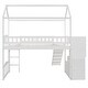 preview thumbnail 8 of 16, Twin Size Loft Bed with 2 Drawers and Slide, House Bed with Slide, White