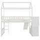 preview thumbnail 10 of 26, Twin Size Loft Bed with House Roof, Storage Steps, Slide, Ladder and Guardrails, Stairway Platform Bed for Kids Boys Girls