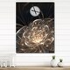 preview thumbnail 8 of 13, Designart 'Fractal Flower with Golden Rays' Oversized Floral Wall CLock 24 in. wide x 32 in. high