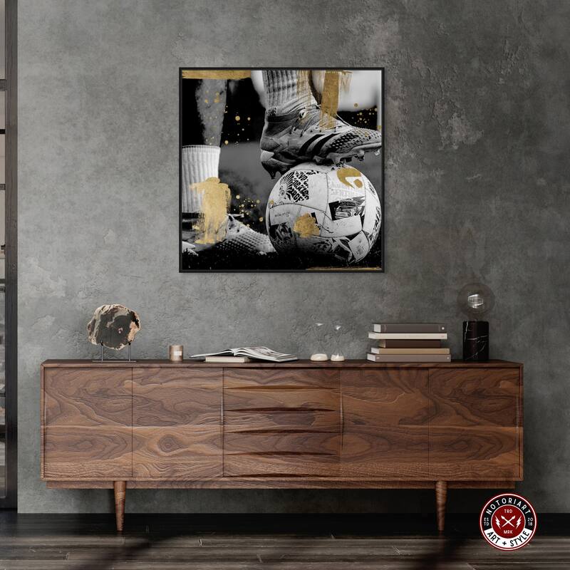 Notoriart Soccer Cleats Framed Soccer 1 Piece Canvas Wall Art