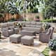 Option Brown Wicker Grey Cushion