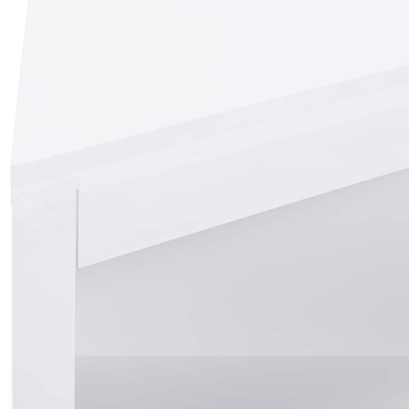 Roomfitters Corner Storage Cabinet with Doors and Open Shelf, Free Standing Sideboard Cabinet for Bathroom, Kitchen, or Entryway