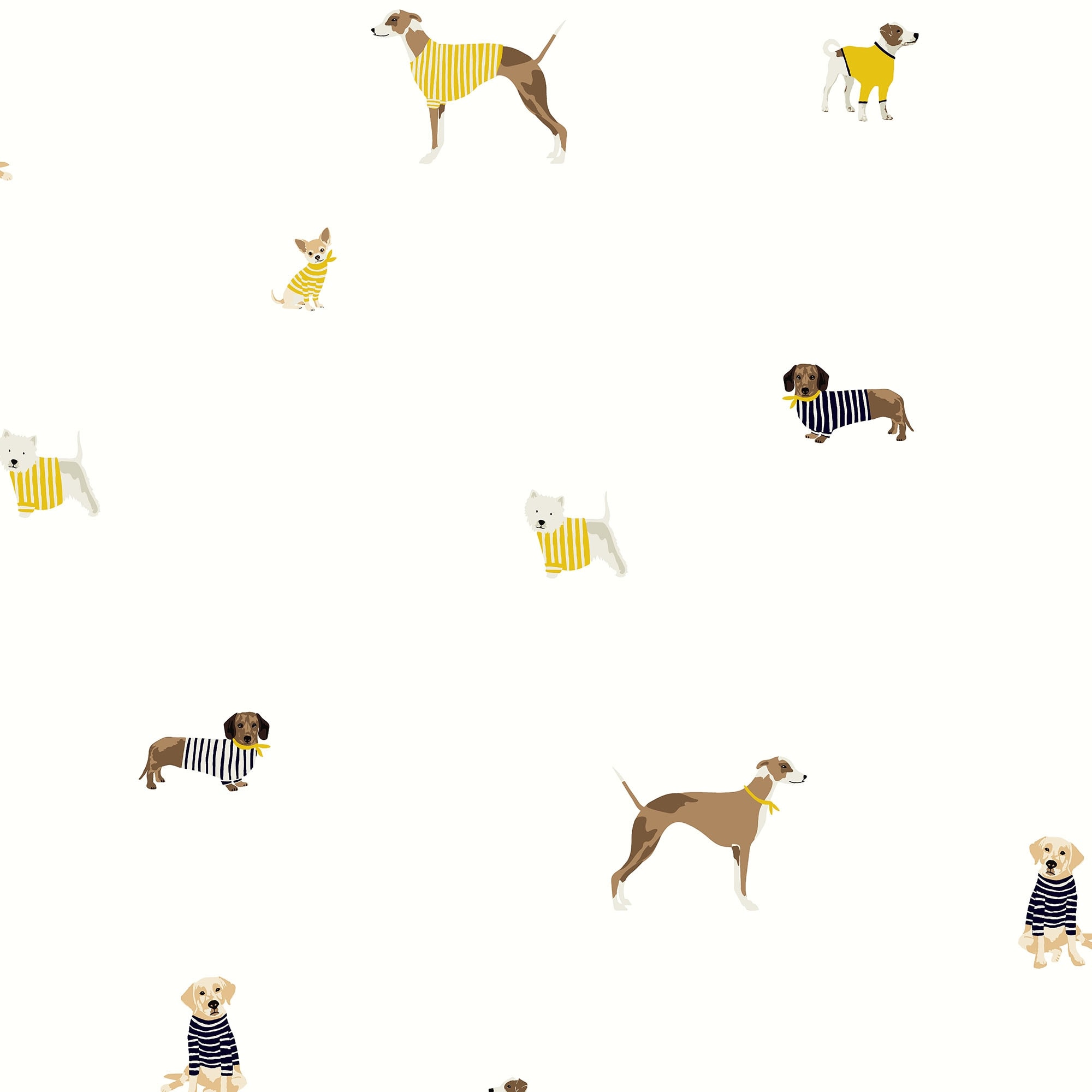 Joules Harbour Dogs Creme Wallpaper