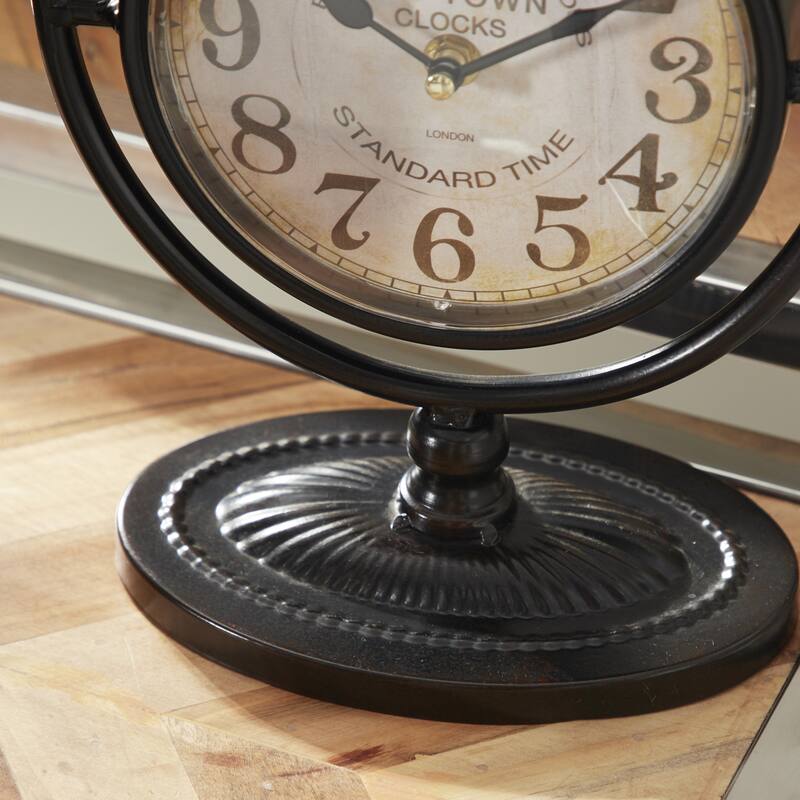 Black Metal Decorative Clock with Swing Stand (Set of 4)