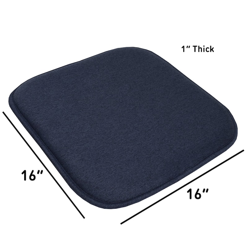 Sweet Home Collection Charlotte Jacquard Memory Foam Non Slip Back Chair Pad Cushion 16" x 16"