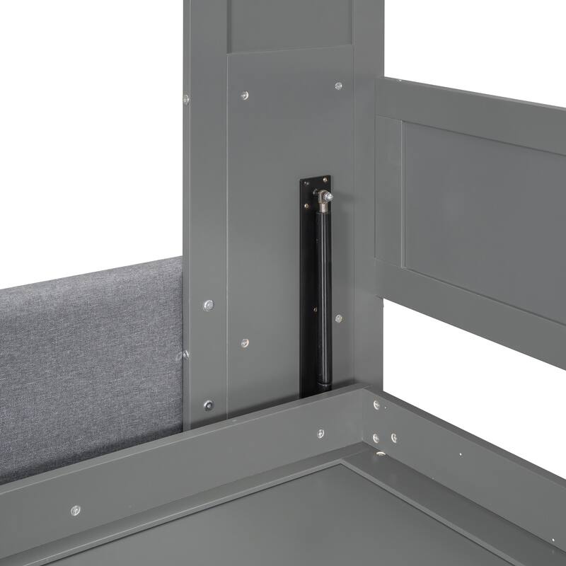 Queen Murphy Bed with Sofa, Built-in Storage, Folding Wall Bed with Pull-Down Design and Space-Saving Solution