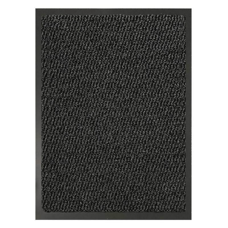 Lisa Heavy-Duty Non-Slip Rubber Door Mat for High Traffic Areas - 48 L x 32 W x 1/4 H - Black
