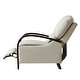 preview thumbnail 12 of 17, Alex Mid-century Modern Genuine Leather Manual Recliner with Wooden Curved Arms