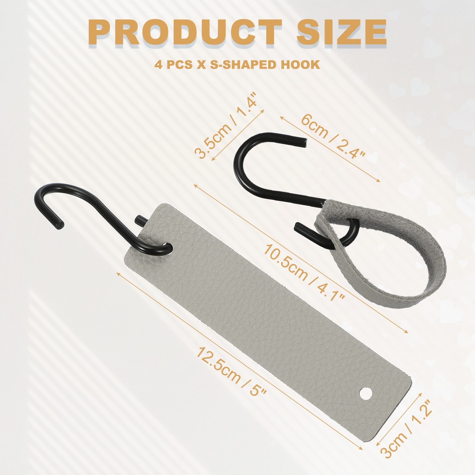 PU Leather S Hooks, Multifunctional S Shaped Hooks for Hanging Coat Towel Camping Kitchen Bathroom Handle