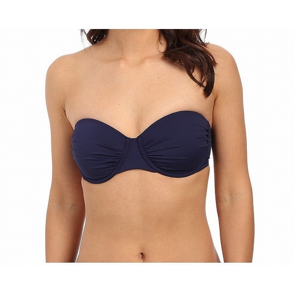 blue strapless bikini top