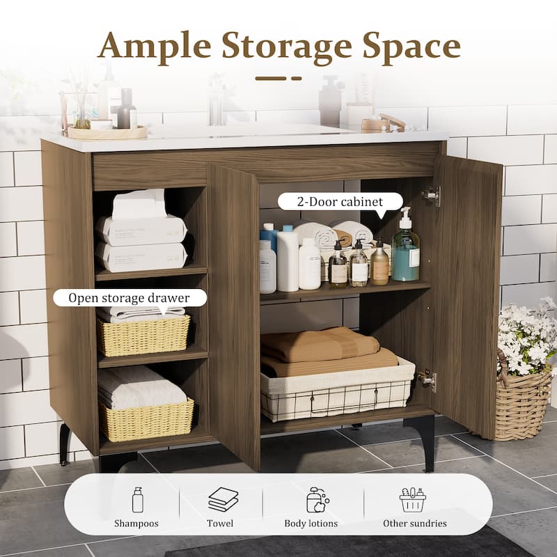 36-Inch MDF Bathroom Vanity with Sink – Functional Design for Everyday Use
