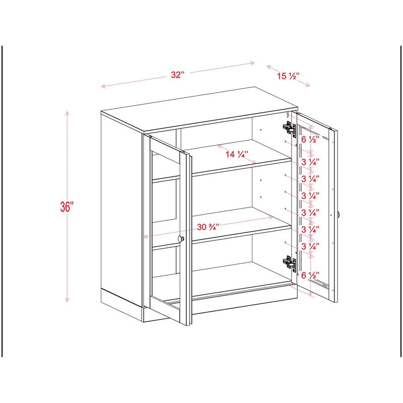 Palace Imports 100% Solid Wood TV Stand with Clear Glass Doors for TVs up to 32"