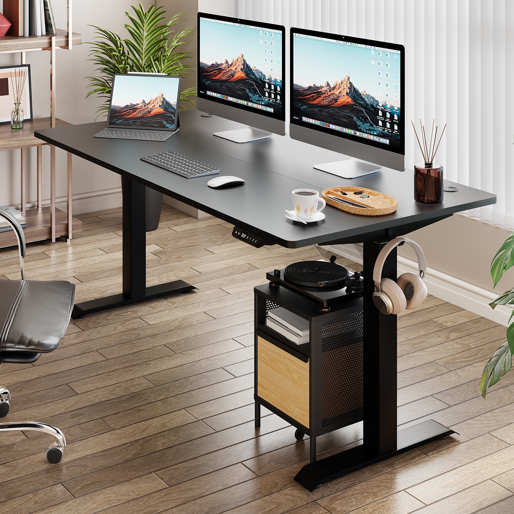 Adjustable stand deals up computer desk