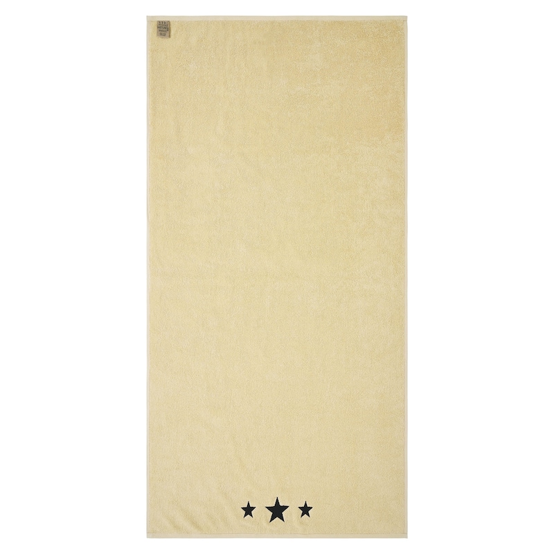 Black Stars Creme Bath Towel Set of 2 27x54
