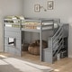 preview thumbnail 2 of 10, Twin Size Loft Kids Bed Frame with Storage Staircase and Window for Safe and Fun Sleeping Space, Safety Guaranteed, Grey