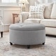 preview thumbnail 50 of 64, Tufted Large Round Storage Ottoman Footrest Beige/ Grey/ Blue