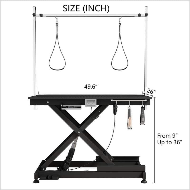 Super Deluxe Electric Pet Grooming Table with Adjustable Height, 110V/220V , Highly Recommended by Professional Groomers!