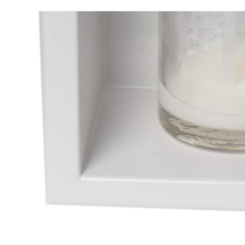 ALFI brand 24 x 12 White Matte Stainless Steel Horizontal Single Shelf Bath Shower Niche