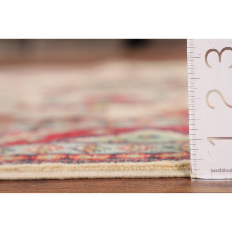 Beige Kazak Area Rug Handmade Oriental Wool Carpet - 4'9" x 6'7"