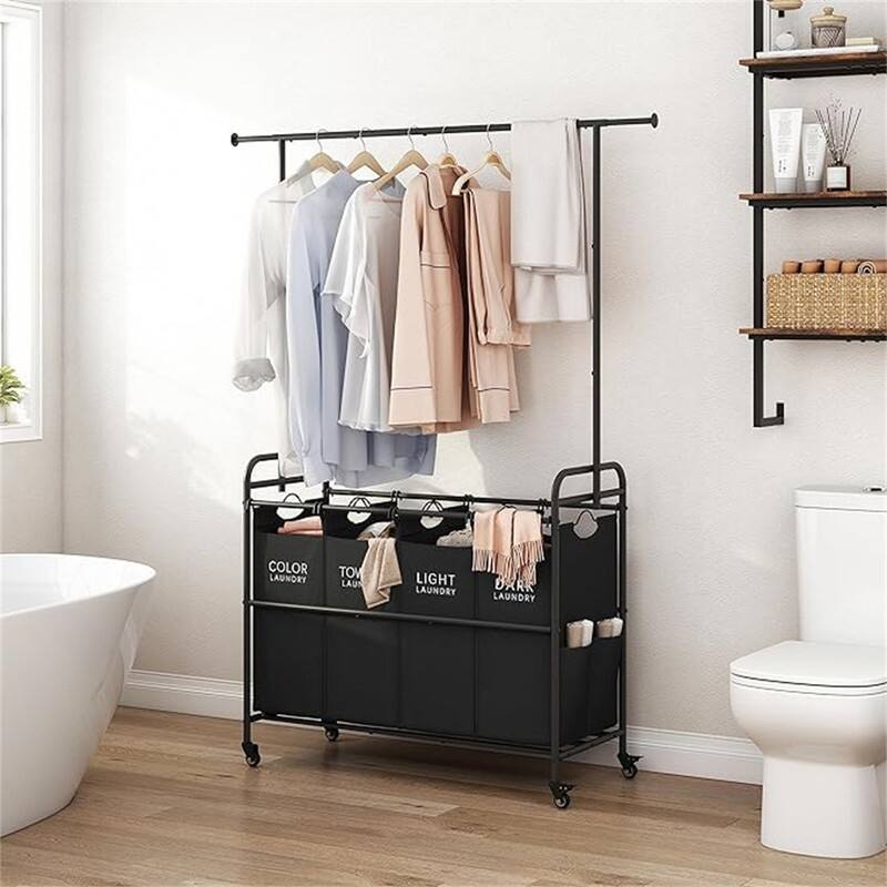 4 Butler Sorter Basket Organizer, Laundry Hamper - 37.18"L x 15.7"W x 66.9"H