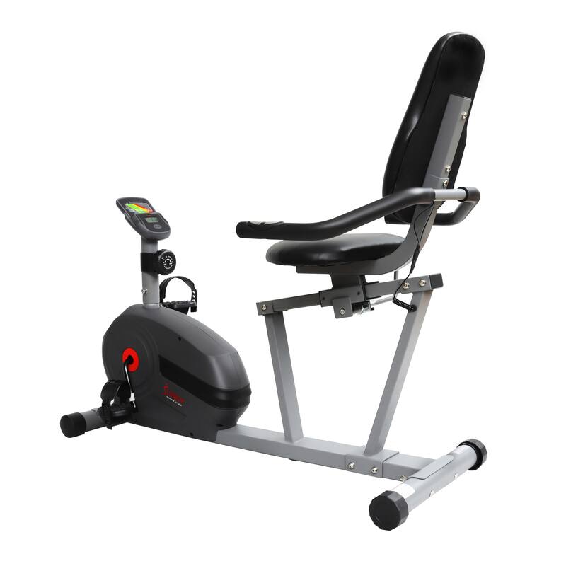 Sunny Health & Fitness Essentials Series Magnetic Smart Recumbent Bike SF-RB422903 - 52.4L x 26.4W x 41.5H