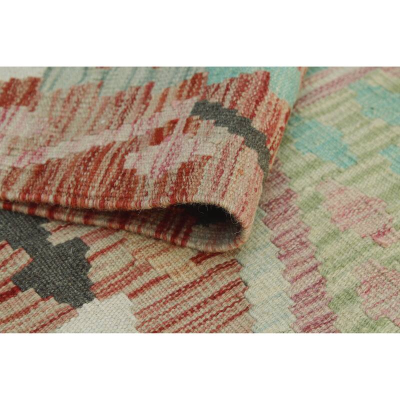 Sun Faded Flatweave Ronna Red/Ivory Runner - 2'9" x 9'7"