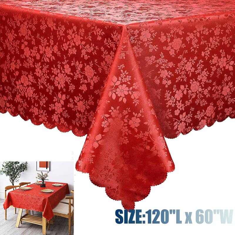 Waterproof Wipeable Vinyl Tablecloth,Rectangle Heavy Duty Table Cloth,120"L x 60"W