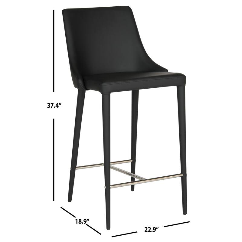 SAFAVIEH Soledad 26-inch White Counter Stool (Set of 2) - 22.9" x 18.9" x 37.4" - 23Wx19Dx37H