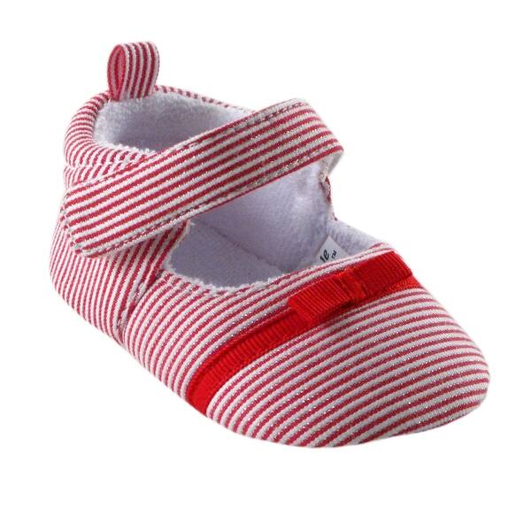 slide 1 of 1, Luvable Friends Baby Girl Crib Shoes, Red 0-6 Months - Red