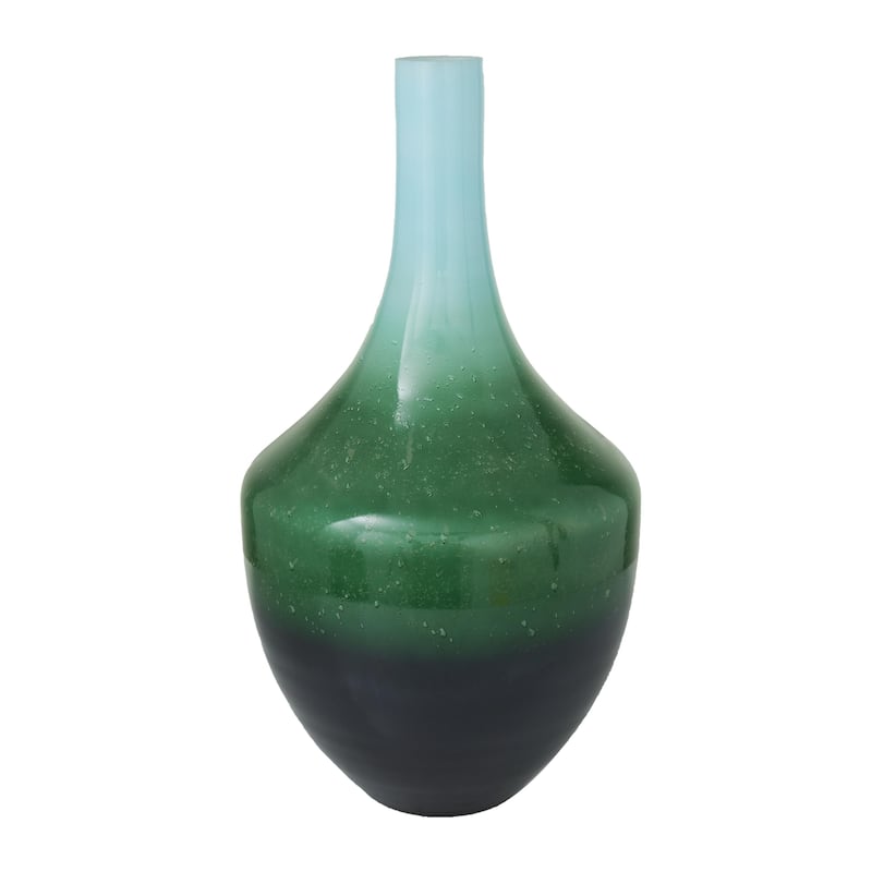 Glass Ombre Decorative Vase - Green - Roche River Decor - Green