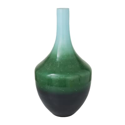 Glass Ombre Decorative Vase - Green - Roche River Decor