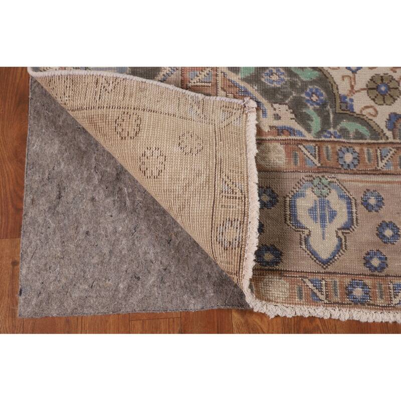 Overdyed Vintage Tabriz Persian Vintage Rug Hand-Knotted Wool Carpet - 6'5"x 9'1"