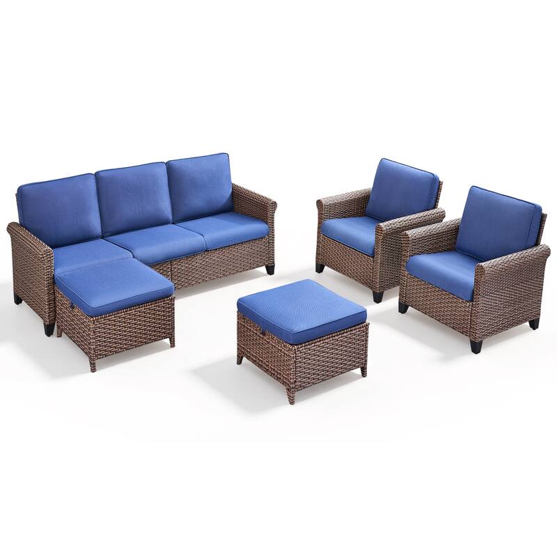 Pocassy Outdoor Sofa Swivel Chairs Patio Chair Funiture Set