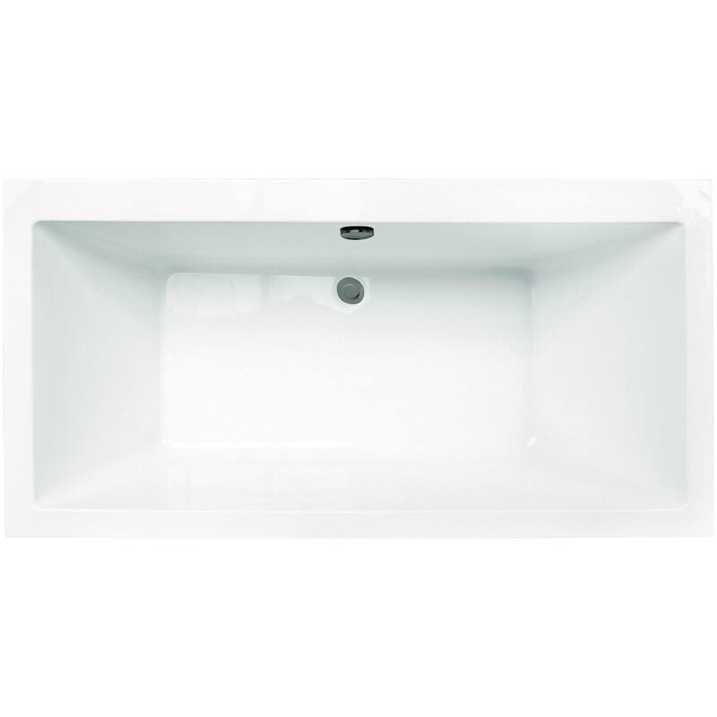 Kingston Brass VTSQ663422M Aqua Eden 66" Free Standing Acrylic Soaking - White / Brushed Nickel