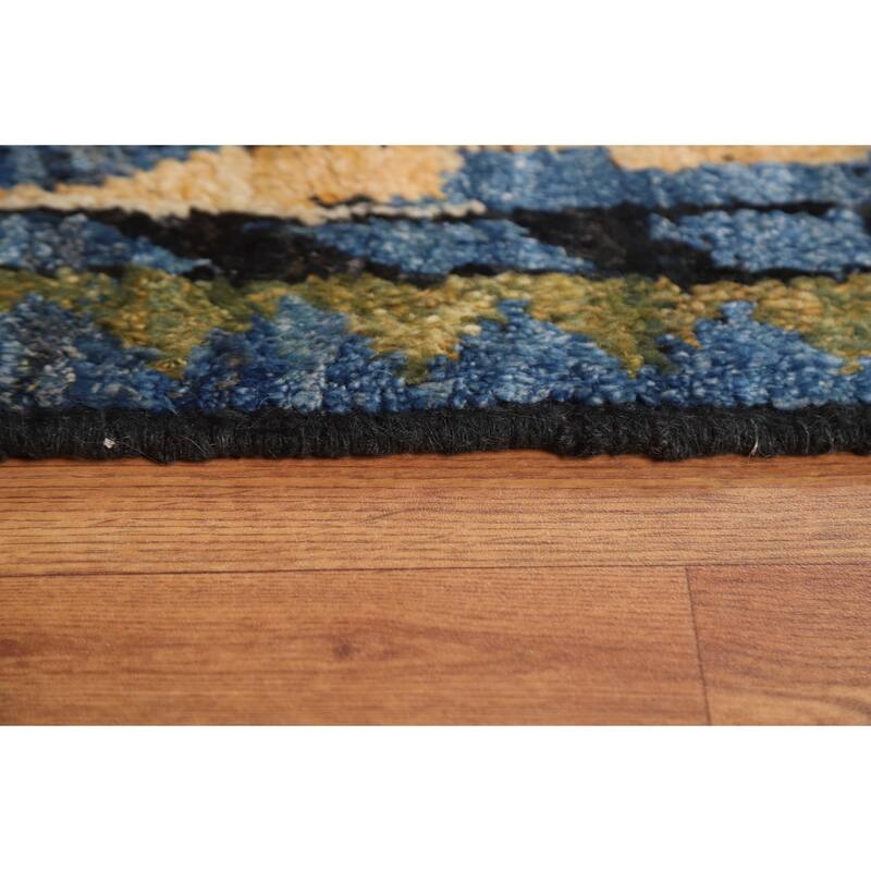 Hand Knotted Oriental 100% Wool Carpet Modern Tribal Multi-Colored Moroccan Area Rug - 8' 1'' X 5' 10''