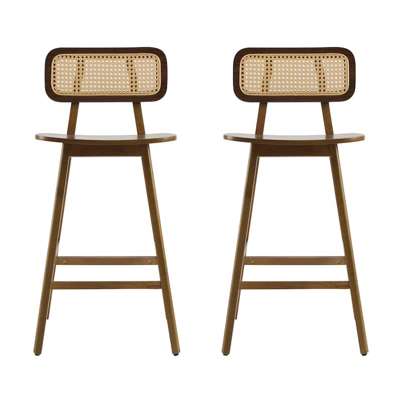 Wood Barstool Side Chair Set of 2