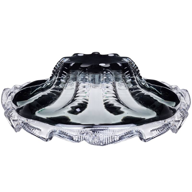 Cascade Petal Platter Scalloped Edge Glass Decorative Bowl for Home
