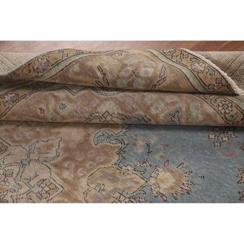 Blue Tabriz Persian Rug Handmade Traditional Wool Carpet - 6'4"x 9'10"