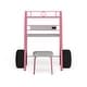 preview thumbnail 6 of 7, Feln Contemporary Pink Metal 2-piece Racing Writing Desk Set with USB Ports by Furniture of America