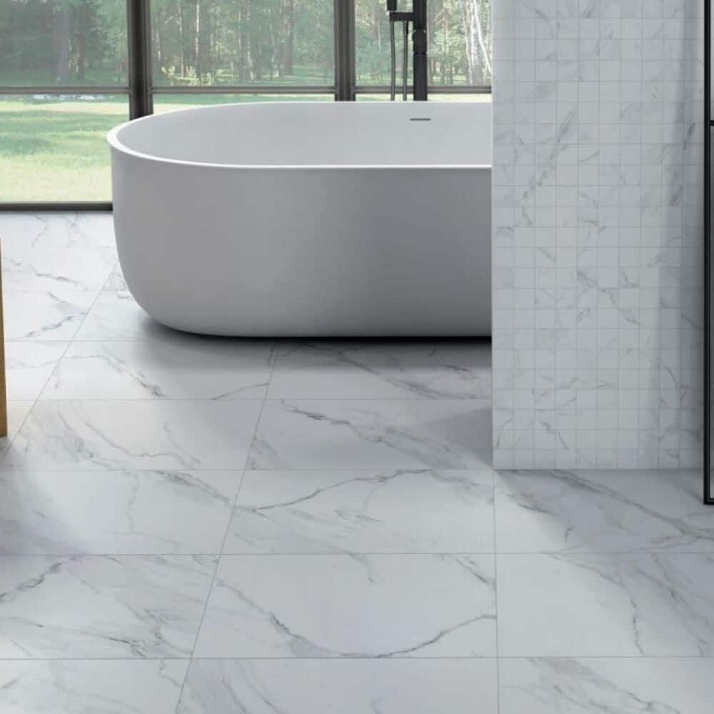 Cheyenne 2x2 White Polished Porcelain Grid Mosaic Tile - Floor, Wall, Backsplash